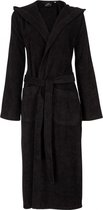 Unisex badjas zwart - badstof katoen - sauna badjas capuchon - maat S/M