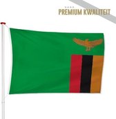 Zambiaanse Vlag Zambia 150x225cm - Kwaliteitsvlag - Geschikt voor buiten