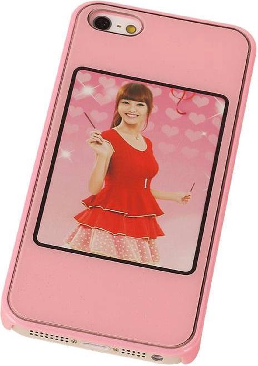 Apple iPhone 5/5S - Fotolijst Hardcase Hoesje Roze - Back Cover Case Bumper Hoes