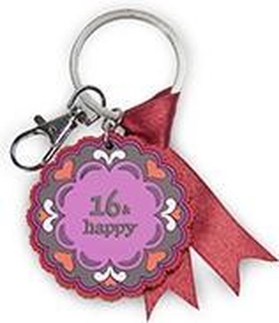 sleutelhanger Be Happy - 16 jaar verjaardag kadootje