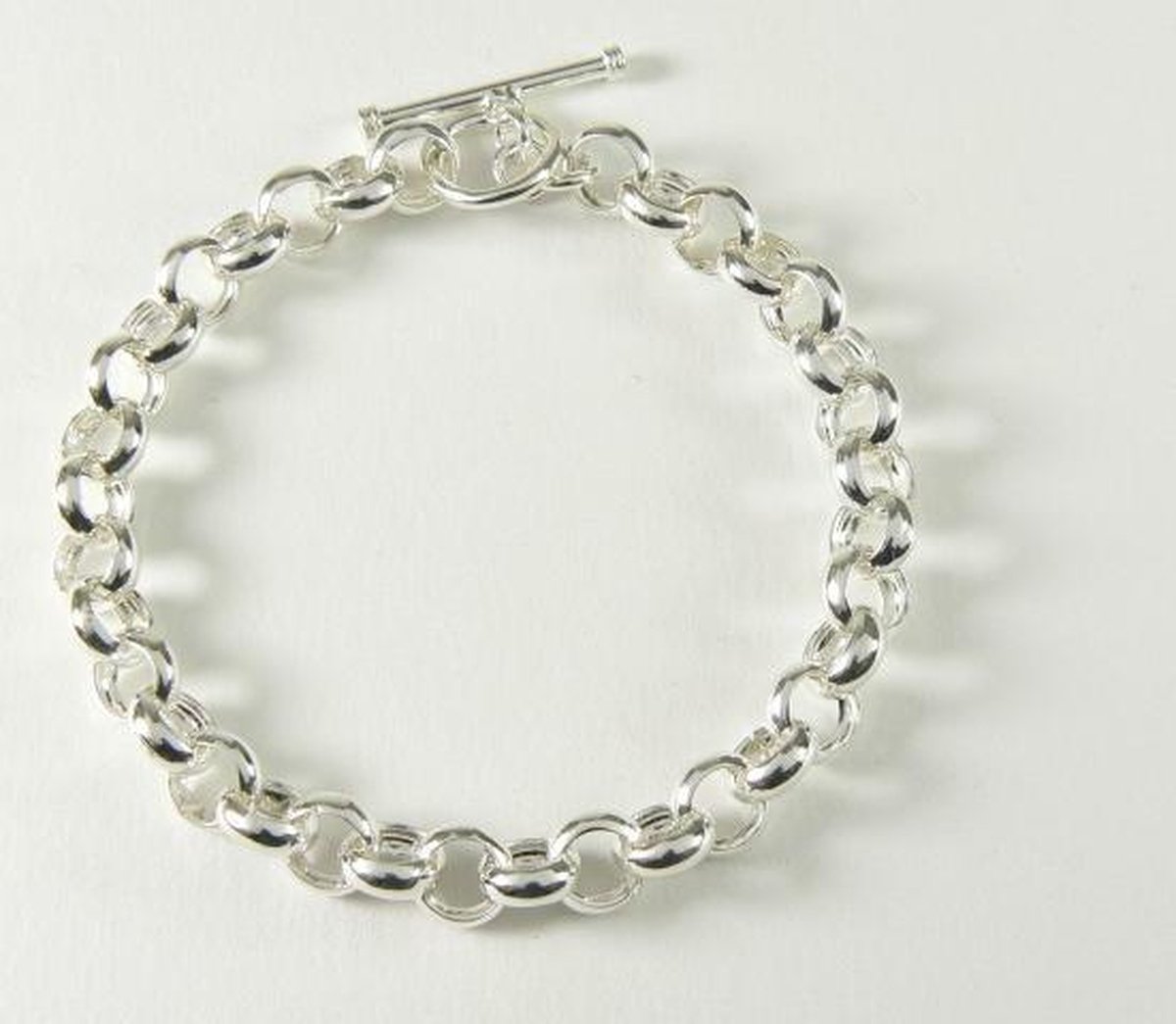 Zilveren armband met fijne jasseronschakels - lengte 18 cm.