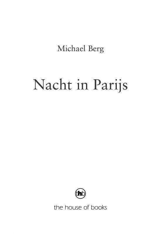 Titelpagina van 'Nacht in Parijs' met auteur Michael Berg.