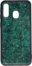 Shop4 - Samsung Galaxy A40 Hoesje - Zachte Back Case Mineralen Groen