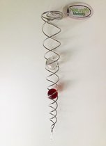 Nature's Melody Crystal Vortex Spinner Wind Spinner Kristal staart 50cm met rode glazen kogel van 4cm & facet geslepen glazen kogel van 5cm ,De beste kwaliteit ! wind vanger, Twister ,Hoogwaardige RVS spiraal