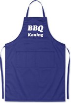 Mijncadeautje - Luxe schort - BBQ Koning - blauw