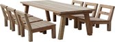 Low dining set Lono 6-persoons - Douglas/Lariks houten loungeset
