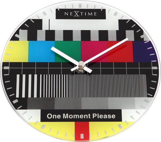 NeXtime Little Testpage Tafel Klok Stil Uurwerk Testbeeld Rond Glas O20 cm. bol