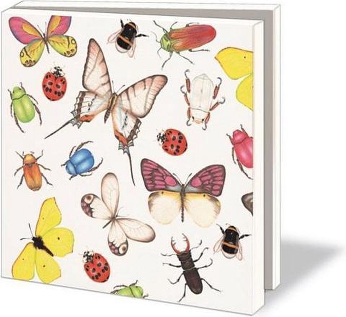 Bekking & Blitz - Wenskaartenmapje - Inclusief enveloppen - Vierkant - Insecten - Sorcia