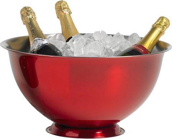 Grote rode champagne emmer op voet | bol.com