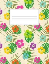 Tropical Hawaiian Monstera and Palm Leaves, Hibiscus Flower School Supplies