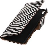 Zebra booktype wallet cover - telefoonhoesje - smartphone cover - beschermhoes - book case - cover voor Sony Xperia XA