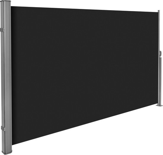 schild temperen terwijl tectake - Uitschuifbaar aluminium windscherm tuinscherm 180 x 300 cm zwart  401528 | bol.com