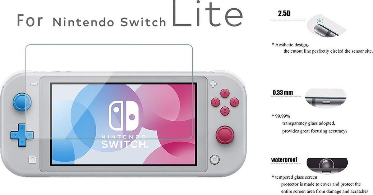 Ntech Glazen Screenprotector geschikt voor Nintendo Switch Lite