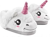 Dieren eenhoorn pantoffels/sloffen voor meisjes wit maat 34/36