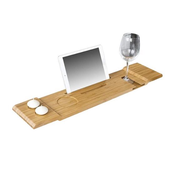 stapel hoeveelheid verkoop Plaats Simpletrade Badplank - Badrek - iPad houder - Geïntegreerde houders -  Bamboe - 70x5.5 cm | bol.com