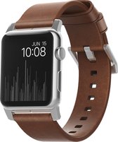 Nomad leren bandje geschikt voor Apple® Watch 49/45/44 mm– bruin/zilver