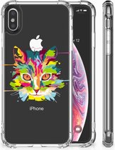 Shockproof siliconen hoesje Geschikt voor iPhoneXs | X/10 Cat Color
