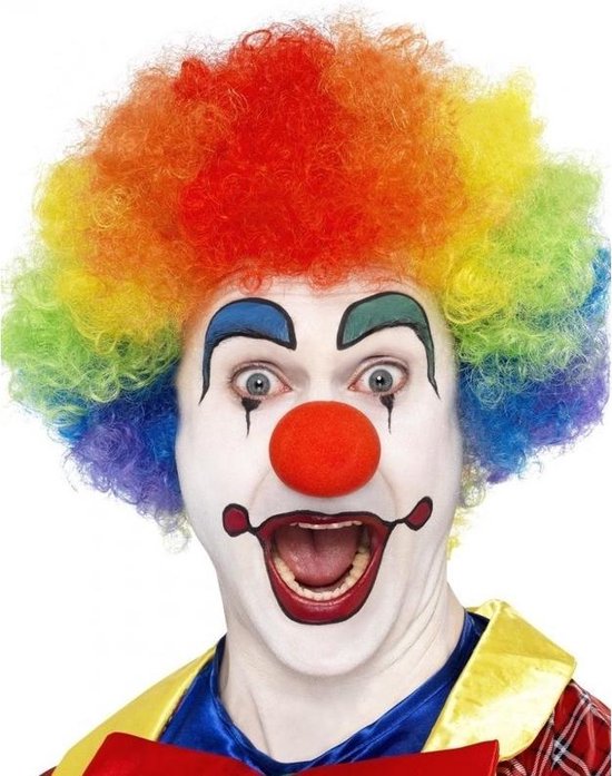 De databank Verst mond Regenboog clown pruik voor volwassenen | bol.com