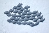 Décoration de jardin - décoration murale - décoration murale - métal - poissons - mélange gris - 97 cm