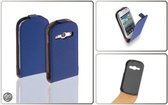 LELYCASE Premium Flip Case Lederen Cover Bescherm  Hoesje Samsung Galaxy Fame S6810 Blauw