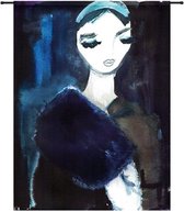 Urban Cotton Wandkleed Lady in Blue - 145x190 cm