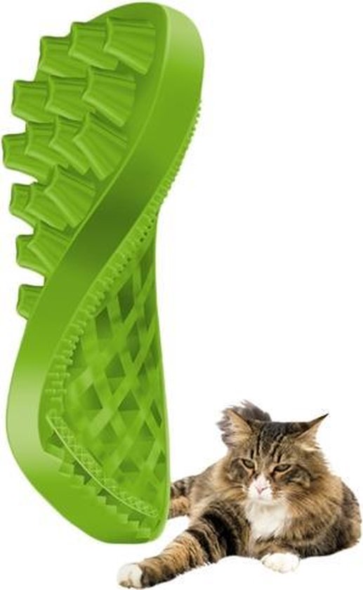 Pet+me kat borstel lang haar groen