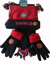 Fleece winterse set van Thomas de Trein,handschoenen
