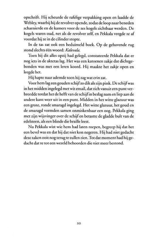 Pagina met tekst en een illustratie van een man met een schijf en een glas.