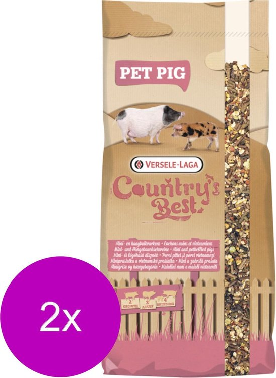 Versele-Laga Country's Best Pet Pig Muesli Hobbyvarkens - Erfdiervoer - 2 x 17 kg - Versele-Laga