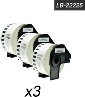 3x Brother DK-22225 Compatible voor Brother 's range of QL printers, 38mm * 30.48m