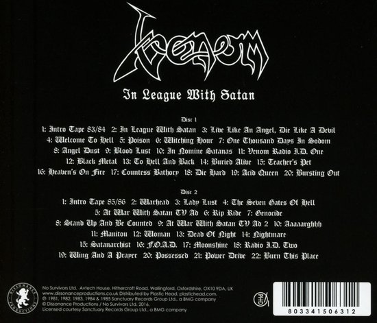 Venom - In League With Satan Vol 1: Vinile Rosso 140 Grammi Edizione Limitata - 20 Tracce Storiche Del Metal Underground