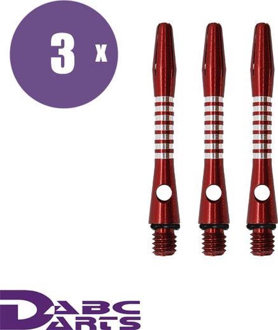 Thumbnail van een extra afbeelding van het spel abcdarts darts shafts aluminium shafts jailbird ar5 rood short - 3 sets darts shafts
