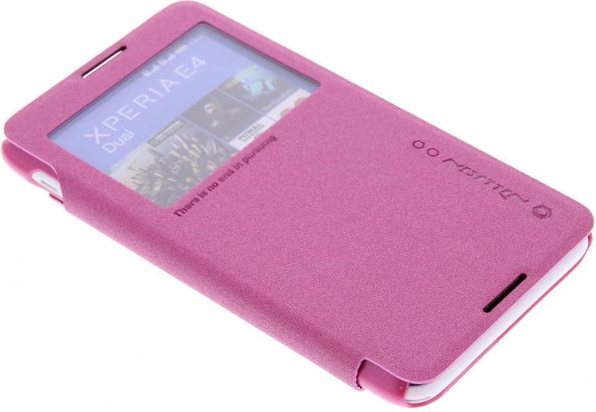 Nillkin - Sparkle slim booktype hoes met venster - Sony Xperia E4 - fuchsia