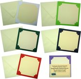 Grote Golf Insteekkaarten Set - Vierkant 13,5 x 13,5cm - 6 Kleuren - 36 Kaarten en 36 enveloppen - Maak wenskaarten voor elke gelegenheid