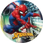 16x Marvel Spiderman themafeest bordjes/borden 23 cm - Gebaksbordjes - Kinderfeestje papieren tafeldecoraties