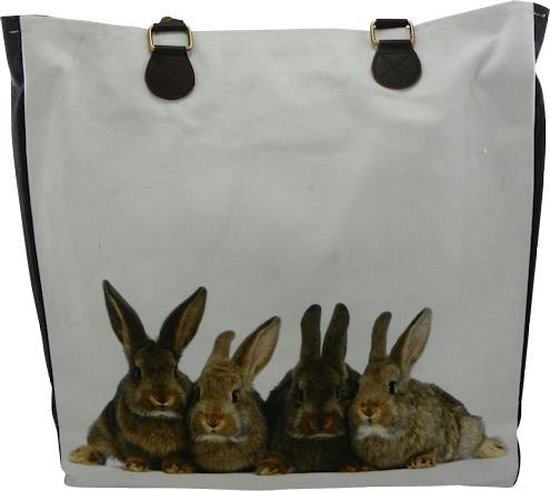 Uitrusting Elke week Picknicken canvas boodschappen tas konijnen bruin | bol.com