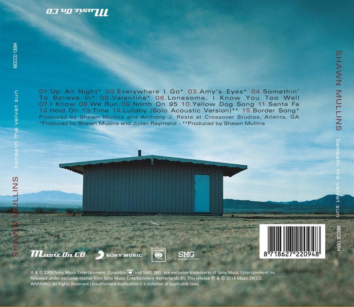 Beneath The Velvet Sun, Shawn Mullins CD (album) Muziek