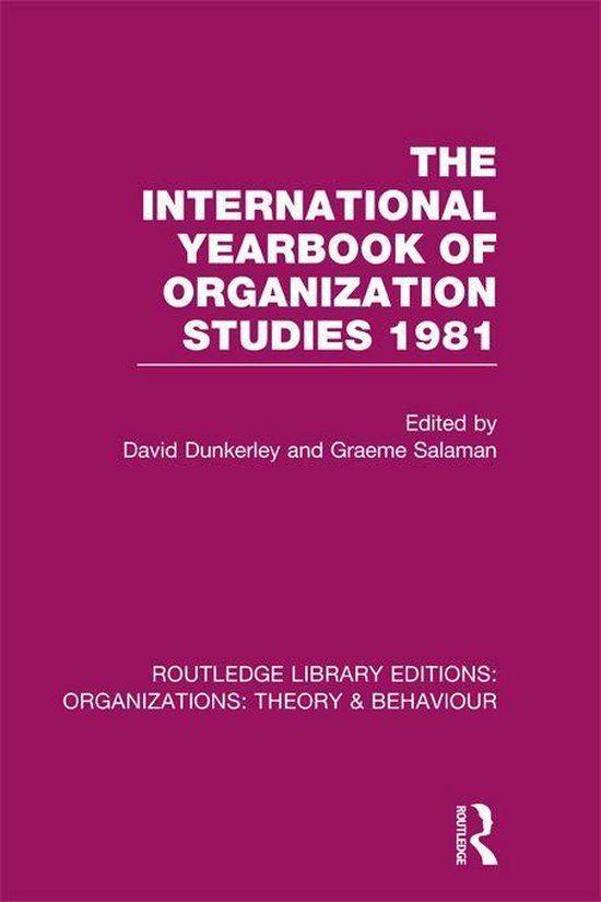 The International Yearbook of Organization Studies. - cover