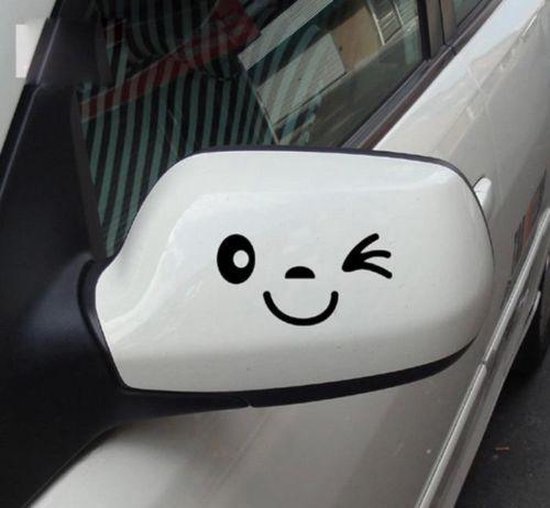Grappige smiley stickers voor de autospiegels | bol.com