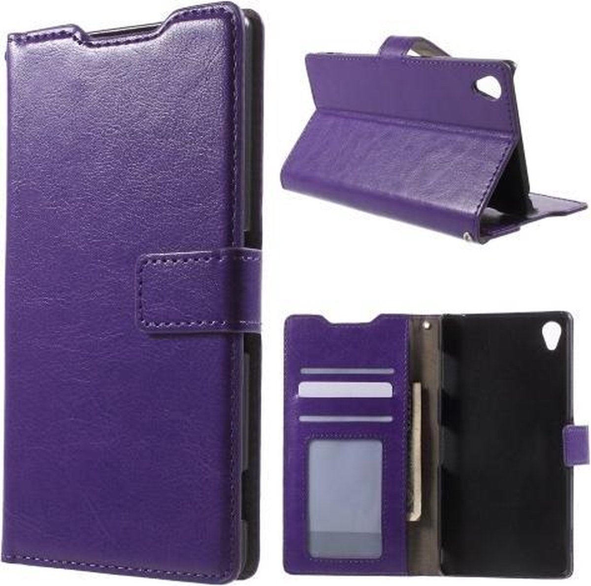 Cyclone wallet hoesje Sony Xperia Z3 Plus / Z3+ paars