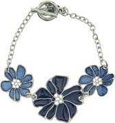 Blauwe armband bloem design