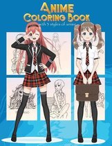 Anime Coloring Book with 3 Styles of Anime