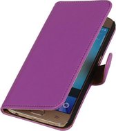 Samsung Galaxy S6 Booktype Leder Look Hoesje Paars - Book Case Wallet Cover Hoes
