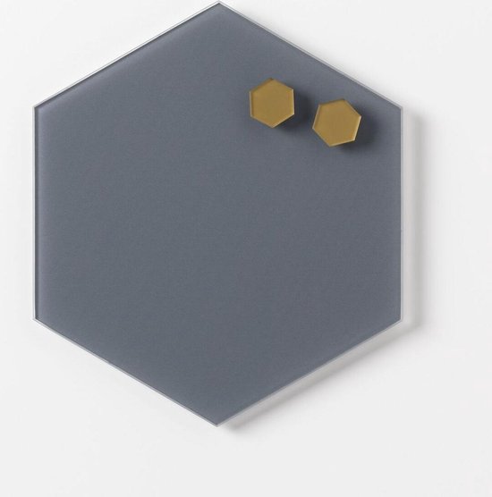 NAGA Magnetisch Memobord Hexagon 21cm Grijs | bol.com