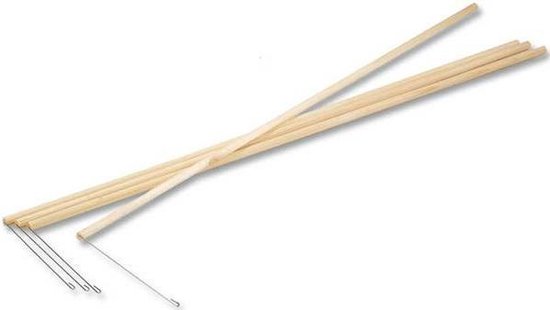 lampionstokjes hout pak/12 stuks- lengte: 55 cm