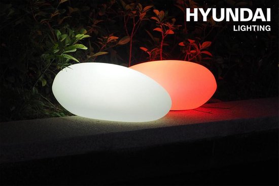 Dekking Spelen met verwijderen Hyundai - LED lichtsteen op Zonne-energie - RGB - 40cm | bol.com