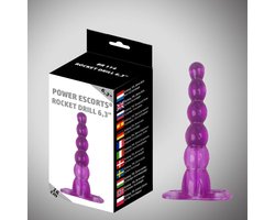 Power Escorts - Rocket Drill - Uitdagende - Anal Plug - 6.3 Inch / 16 cm - BR114 - Paars