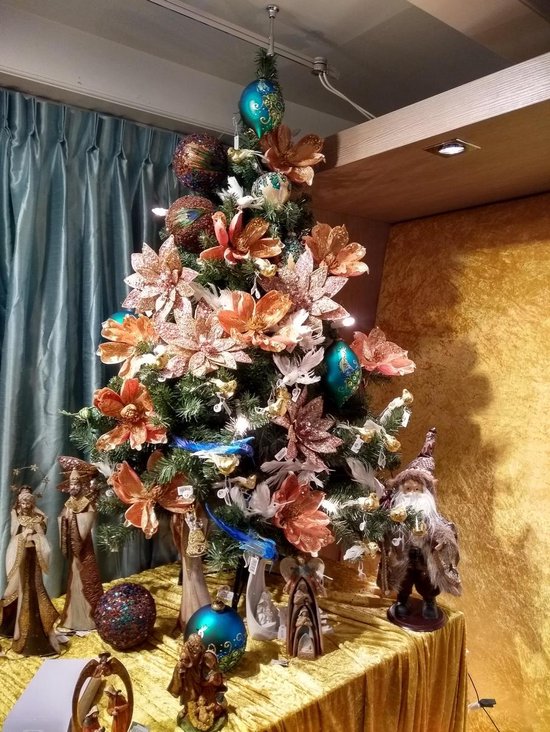Goodwill Kerstballen Peacock/Pauw kerst bol