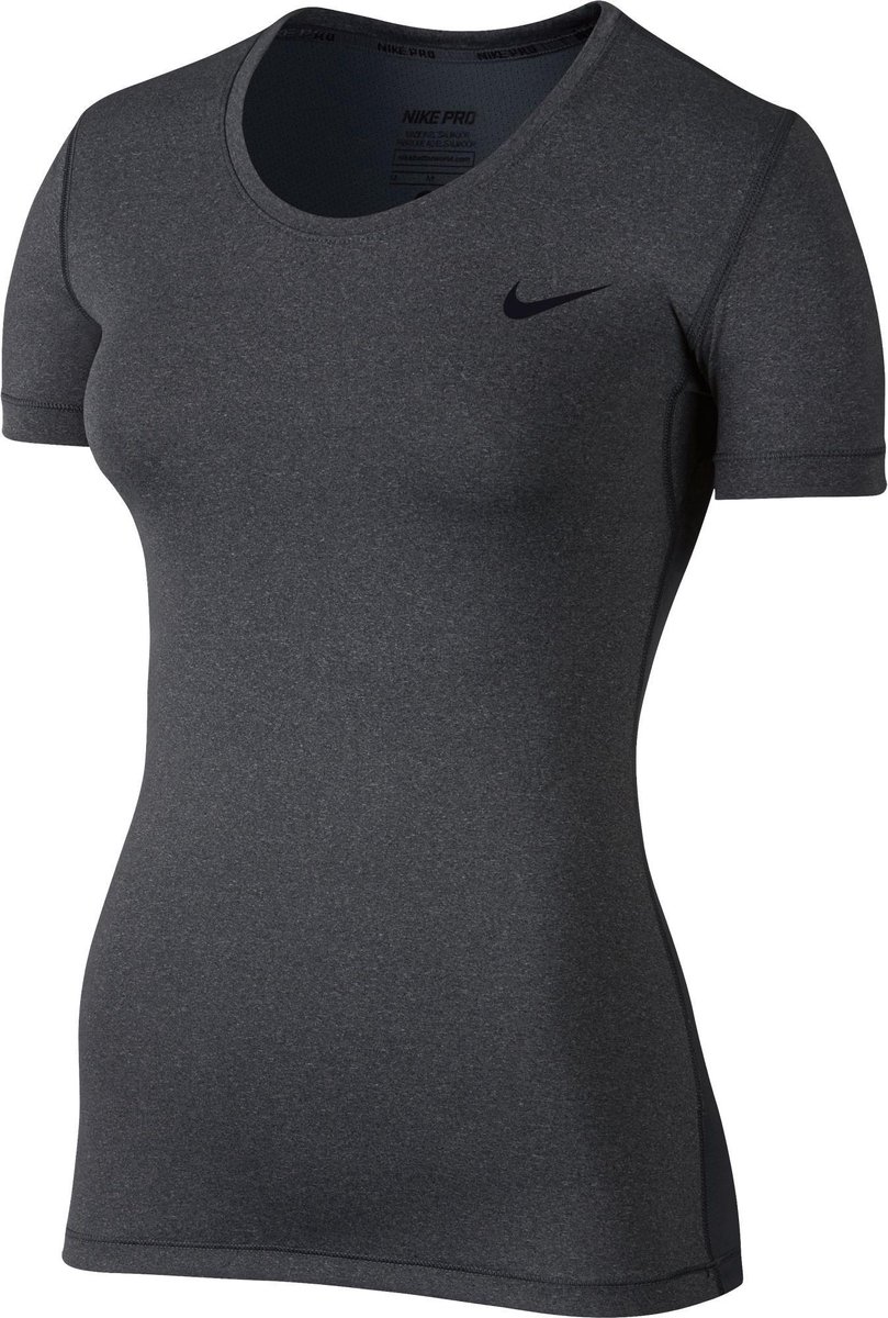 Nike Pro Dri-Fit T-shirt Dames Sportshirt - Maat S - - grijs | bol.com