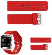 Rood - PU Siliconen armband voor Fitbit Blaze - Maat L